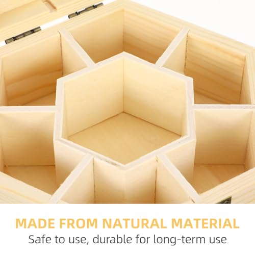 MAGICLULU 1pc Wooden Hexagonal Jewelry Box Unfinished Hexagonal Wooden Craft Box Hexagonal Wooden Storage Box for Ring Bracelet Necklace Earrings MAGICLULU