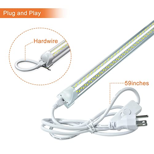 ONLYLUX 8ft LED Shop Light, 8' 100W 6000K (12 Pack), 8 Foot led Shop Lights Fixture for Garage Workshop, T8 LED Tube Lights, High Output, Linkable ONLYLUX