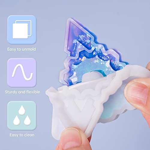 NiArt Fidget Finger Spinner DIY Epoxy Resin Casting Silicone Mold Kit 5 Molds with 10 Bearings Set, Stress Reliever Hand Fidget Toy Gift for Kids and NiArt