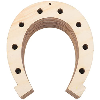 24pcs Unfinished Wood Horseshoe Cutouts Blank Wooden Horseshoe Chips Cowboy Wood Slices to Paint Crafts for DIY Western Celebration Home Decoration