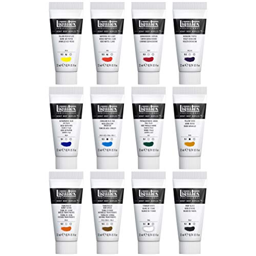 Liquitex Professional Heavy Body Acrylic Paint, 12 x 22ml (0.74-oz), Essentials Set Liquitex