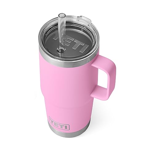 YETI Rambler 25 oz Straw Mug, Vacuum Insulated, Stainless Steel, Power Pink YETI