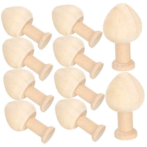 Gogogmee 20 pcs Easter Wooden Plain Wood Trees Miniature Wood Trees DIY Unfinished peg People Unfinished Wood Miniature Trees Wooden pegs for Crafts Gogogmee