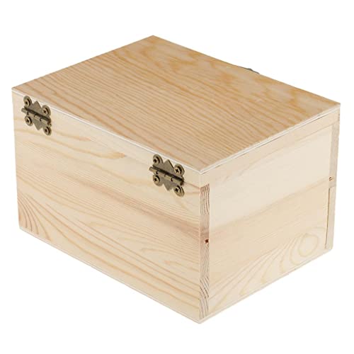 MonkeyJack 2 Tiers Plain Unpainted Wooden Jewelry Box Organizer Storage Container Unfinished Drawer Case DIY Crafts MonkeyJack