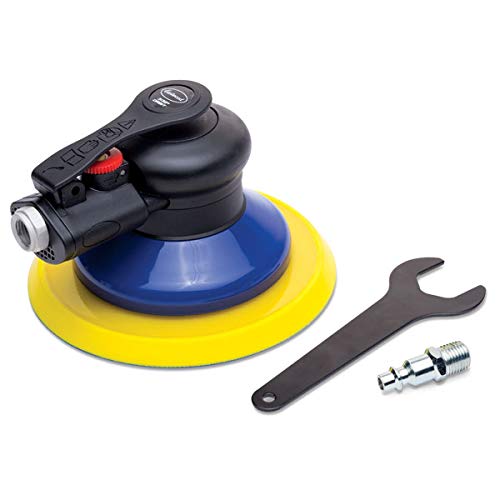 Eastwood 6 in. Air Random Orbital Palm Sander Non-Vacuum 3/32 in. Orbit Auto Body Orbit Da Sanding Low Vibration Eastwood