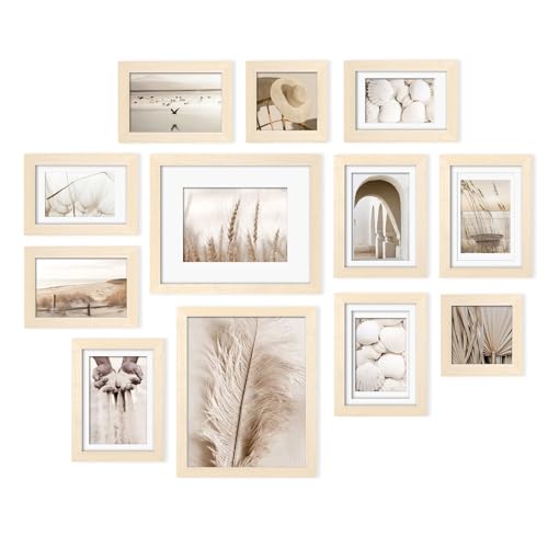 Egofine Picture Frame Set 12 Pack, Picture Frames Collage Wall Decor with Two 8x10, Four 5x7, Four 4x6, Two 4x4, Photo Frames for Wall and Tabletop, Egofine