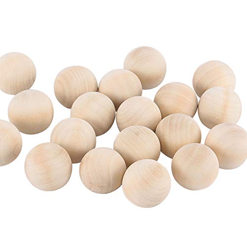 ZOENHOU 25 Pieces 2 Inch Wooden Round Ball, Unfinished Natural Wooden Ball Wood Craft Balls Small Wooden Balls for Crafts and DIY Projects ZOENHOU