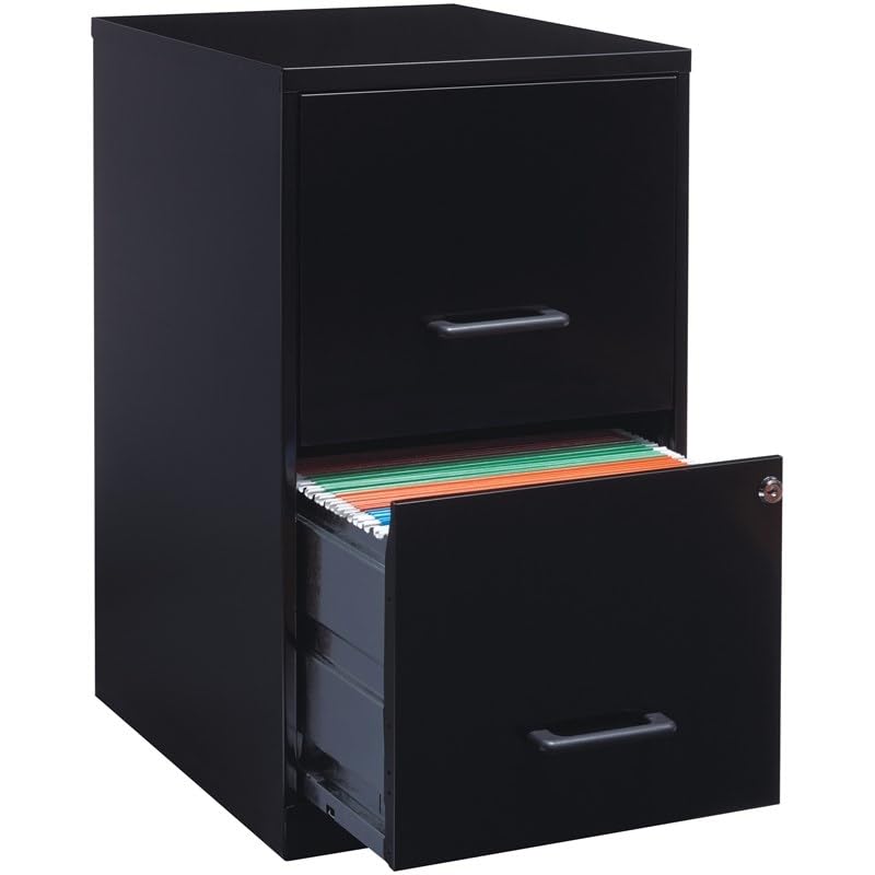 Scranton & Co Metal 2 Drawer Letter File Cabinet in Black Scranton & Co
