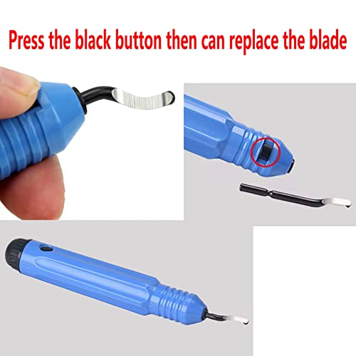 Deburring Tool Kit Deburring Cutters Set with 11 High Speed Steel BS1010 Blades,Precision Edge Burr Removal on Metal, Aluminum, Copper, Resin Gawon