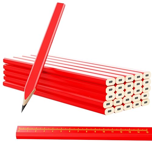 RONDURE 8-Pack carpenter pencils for construction woodworking Precise Markings -contractor framing pencil (8 PCS) RONDURE