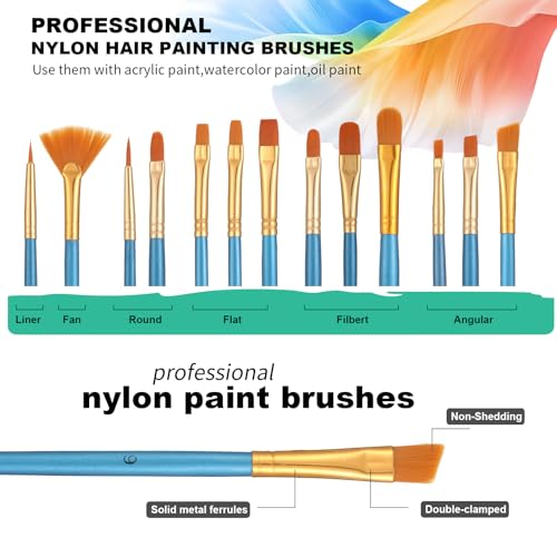 54 Pieces Watercolor Paint Set with Portable Wood Easel, Complete Starter Painting Art Supplies with Watercolor Paints, Canvases, Sketch Pads, AOTEMOON