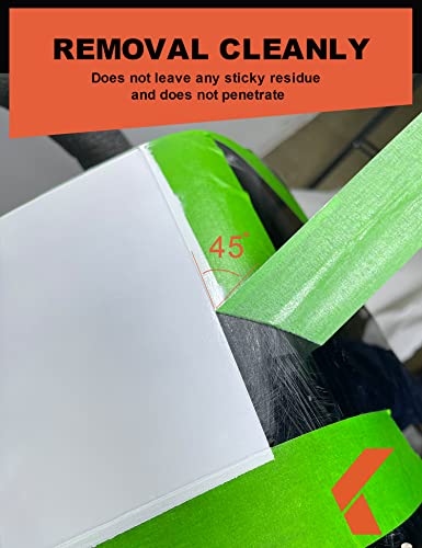 KREFINISH Painters Tape for Car Paint Green No Residue Automotive Masking Tape for Automotive Paint - Heat Resistant for Paint Booth, 0.7 Inches x 60 KREFINISH