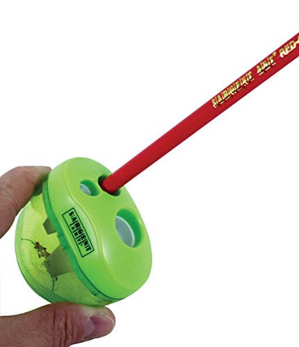Sargent Art 3 Manual Hole Pencil Sharpeners - 3 Holes With Lid - Portable Colored Pencil Sharpener - Jumbo - Green - Easy Grip Oval Shape Sargent Art
