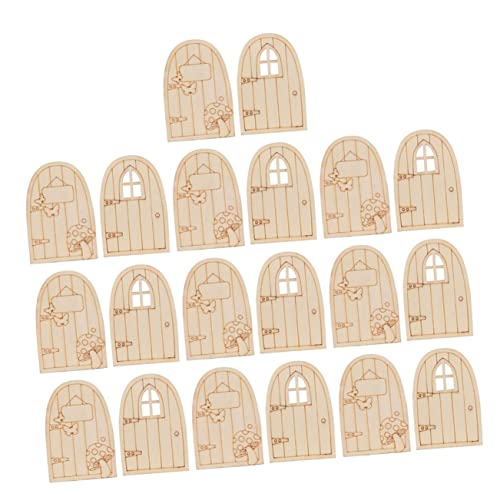 Yardwe 20pcs Fairy Gate Ornament Unfinished Fairy Door Garden Tree Statue Tree Door gnome Homes Garden Tree Sculptures gnome Home Tree kit Mini Door Yardwe
