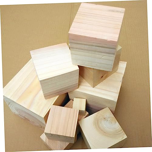 COHEALI 60pcs Wood Craft Supplies Wooden Cubes Bulk Wooden Craft Cubes Wooden Square Cubes Unfinished Wood Cubes Small Wooden Cubes Unfinished Wood COHEALI