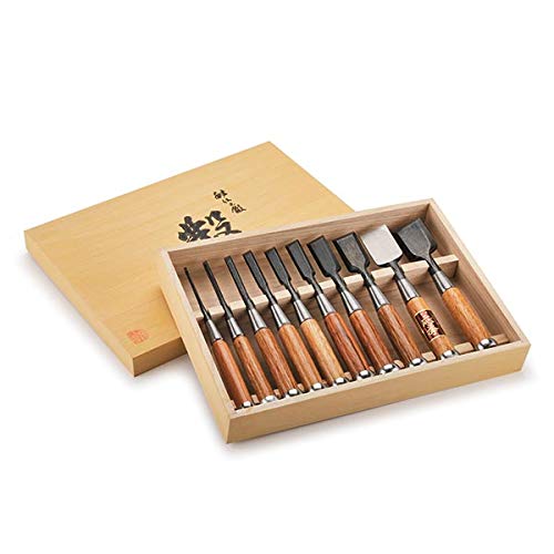 Fujikawa Okyo Japanese Chisel Set, 10-piece Fujikawa