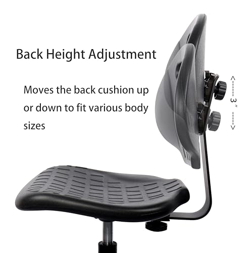 TAKE UR SEAT Deluxe Polyurethane Drafting Lab Stool Chair, 18" Adjustable Footring, 10" Adjustable Height, 450 lbs seat Capacity, Heavy Duty, Built TAKE UR SEAT