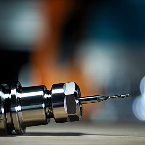 SpeTool Spiral Router Bits Up&Down Compression Bit 1/8 inch Cutting Diameter, 1/4 inch Shank HRC55 Solid Carbide CNC End Mill for Wood Carving SpeTool