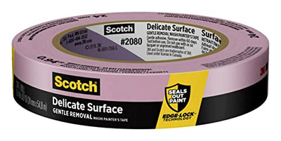 Scotch Delicate Surfaces Painters Tape, 0.94 in x 60 yd, Damage-Free Painting Prep, Protect Delicate Surfaces, UV & Sunlight Resistant, Solvent-Free