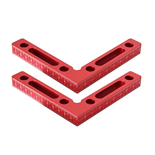 Mocoum Aluminium Alloy 90 Degree Positioning Squares 4.7" x 4.7"(12x12cm) Right Angle Clamps Woodworking Carpenter Tool Corner Clamping Square for Mocoum
