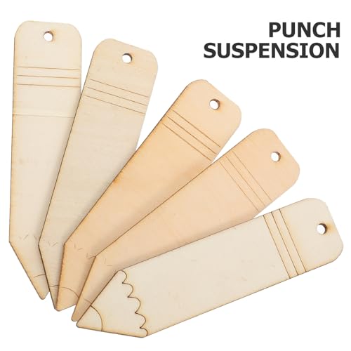 KALLORY Wood Blank Bookmarks DIY Wooden Craft Bookmark Unfinished Wood Cutouts Wood Shapes for Crafts Wood Bookmark Signs Unfinished Wood Crafts KALLORY