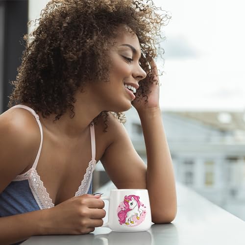 Tticai 4 Sets Paintable Mugs Painted Mug Kits Ceramic Mug to Paint 4 Pcs Blank Coffee Mugs and 4 Pcs Painting Supplies Paint Your Own Mug DIY Coffee Tticai