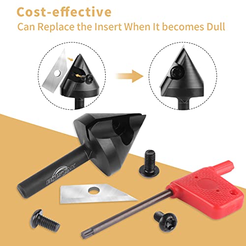 BINSTAK 60 Degree V Groove Router Bit 1/4 Inch Shank, Carbide Insert Wood CNC Router Bits for Woodworking Engraving Carving BINSTAK