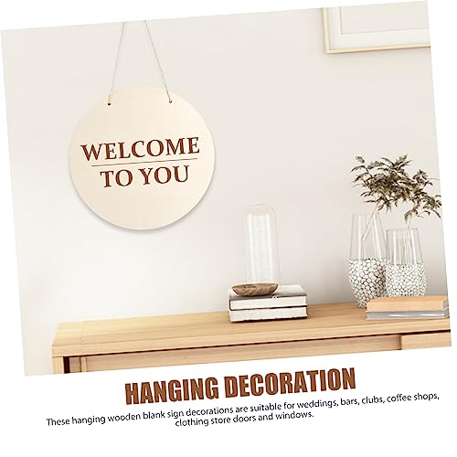 FUNOMOCYA 2 Sets DIY Door Hanging Sign Decorative Wood Plaque Unfinished Wood Crafts Blanks Hanging Wood Plaques for Crafts Blank Flags Wood Signs FUNOMOCYA