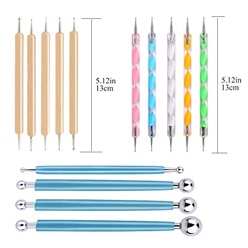 14 PCS Dotting Tools Ball Styluses with Box, Dotting Tools Set Rock Painting, Pottery Clay Modeling Embossing Nail Art LOKUNN