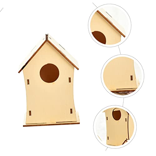 EXCEART 8 Pcs Christmas Wooden House Wood House Decor Birdhouse Kit Unfinished Wooden Bird Houses Christmas Tree Hanging Decoration Miniature Village EXCEART