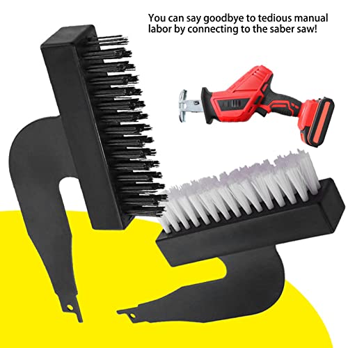 4 pcs Rust Removing Brush Shovel Set Nylon Wire Abrasive Brushes Reciprocating Blade Sabre Saw Cleaning Tool for Tile Cleaning, Floor Mud Cleaning, Walfront