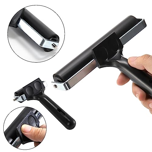 Pumtus 4 Pack Brayer Roller, Rubber Printmaking Brayers, Black Brayer Tool Paint Brush, Ink Applicator Art Craft Oil Painting Tool for Printmaking, Pumtus
