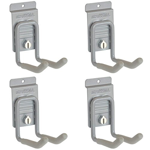 StoreWALL Heavy Duty Universal Slatwall Double Hook with CamLok (Pack of 4) StoreWALL