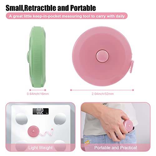 Measuring Tape Retractable, 60 Inch Soft Fabric Tape Measure for Body, Push Button Sewing Measurement Tape for Cloth Waist(12 Pack) BUSHIBU
