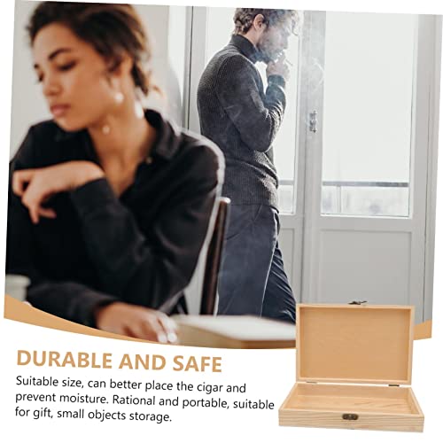 NOLITOY 2 Pcs Storage Box Unfinished Wood Storage Storage Case Locking Chest Wood Tray Jewelry Organizer Case Wood Storage Case Iron With Lock Case NOLITOY