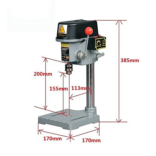 110V 340W 0-16000rpm 3-Speed Heavy Duty 1-10mm Bench Drill Press Workshop Mounted Drilling Chuck Drilling Stand Chuck Adjust Metal Wood Plastic Open Gdrasuya