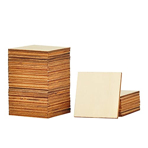 [Upgraded] Artificer Wood Squares, 4x4 Inch 26 Pack 1/4 Thick Unfinished  Wooden Boards for Scrabble Tiles Blank Plywood Sheets Cutouts Small  Painting