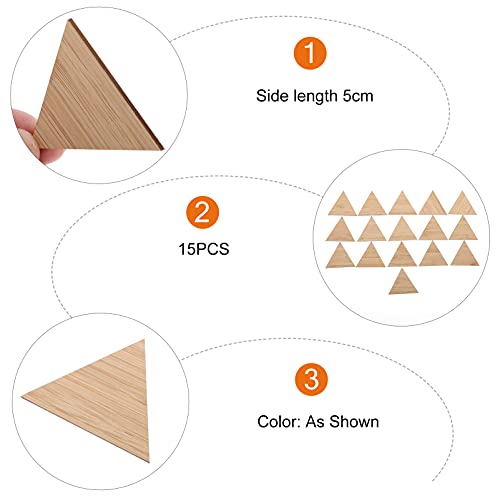 EXCEART 20pcs Unfinished Triangle Wood Pieces Blank Unfinished Wooden Cutout Shapes Slices Embellishment Ornament Discs Pieces Wedding Party Board EXCEART