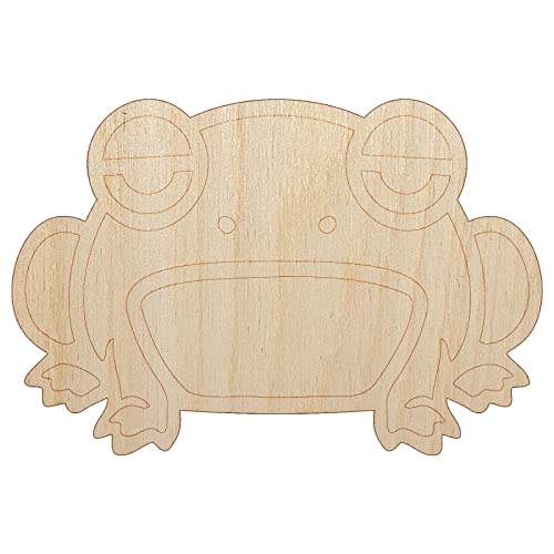 Unamused and Grumpy Frog Unfinished Wood Shape Piece Cutout for DIY Craft Projects - 1/4 Inch Thick - 6.25 Inch Size Sniggle Sloth