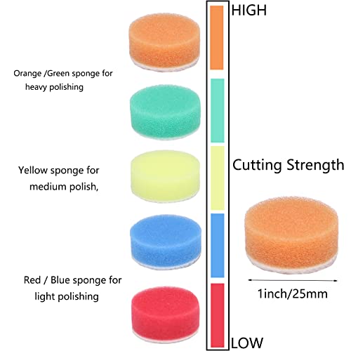 160Pcs 1inch Sanding Discs Hook and Loop 60 to 10000 Wet Dry Sandpaper with 1/8" Shank Backing Pad,Hand Sanding Block,Sponges Polishing Pads and CTPICXM