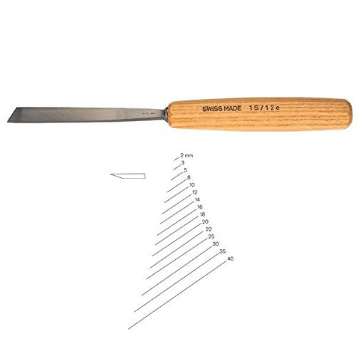PFEIL "Swiss Made" 25mm # 1 Sweep Skew Cut Chisel - Single Bevel - WoodArtSupply