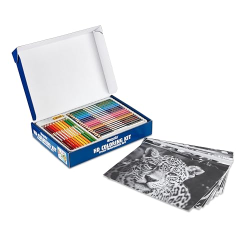 Crayola HD Coloring Kit, 30 Colored Pencils & 20 Premium Coloring Pages, Gift Crayola