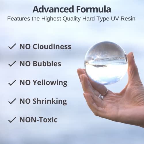 Piccassio UV Resin Clear 200g - Upgraded Hard Type UV Glue - Rapid Cure Craft Resin Using UV Light - Casting and Coating - Make DIY Crafts - Jewelry, Piccassio