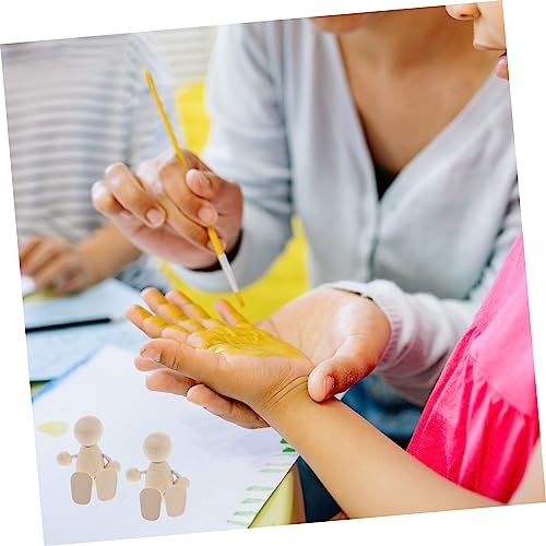 Tofficu 4pcs Unfinished Wooden Figurines Wooden Peg Dolls Unfinished Wooden Doll DIY Peg Dolls Unfinished Peg People Unfinished Dolls Pegs Wooden Tofficu