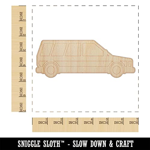 Station Wagon Family Car Vehicle Automobile Unfinished Wood Shape Piece Cutout for DIY Craft Projects - 1/4 Inch Thick - 6.25 Inch Size Sniggle Sloth