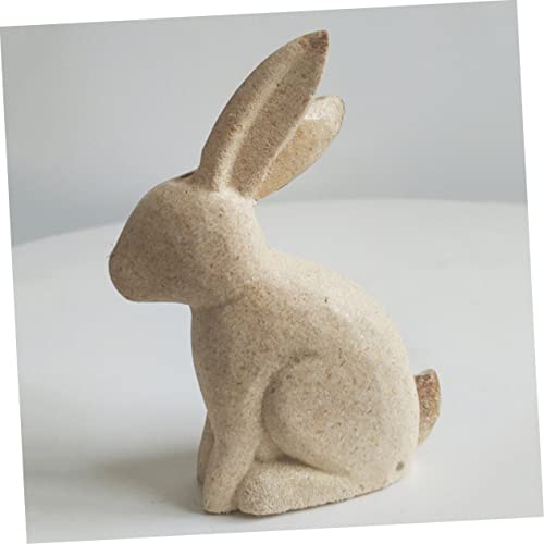 2 Pairs Drawing Rabbit Educational Rustic Easter Desktop Table Shop Decorations Living Spring Animal Statue Figure Favors Wood Cutout Peg White Paint EXCEART