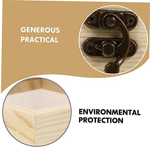 Holibanna 6 Pcs Wooden Box with Glass Lid Candy Unfinished Wooden Chest Earring Display Holder Jewelry Container Glass Jewelry Keepsake Necklace Case Holibanna