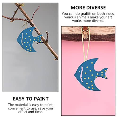 TOYANDONA 50Pcs Unfinished Wooden Cutouts Ocean Animals Wooden Paint Crafts for Kids Home Decor Ornament DIY Craft Art Project Octopus Shark Whale TOYANDONA