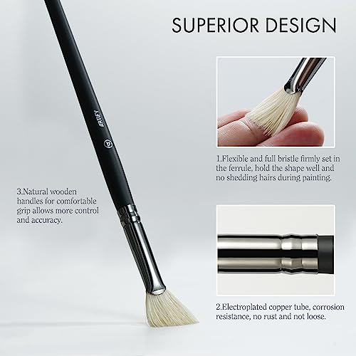 ARTIFY Oil Paint Brush Set - 11 Pieces | Professional Artist Paint Brush Set for Oil Painting | Natural Hog Bristle Brushes with an Additional Nylon ARTIFY art supplies
