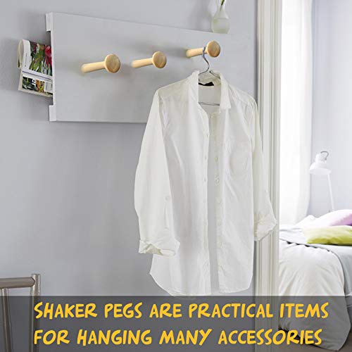 Sfcddtlg 24PCS Wooden Shaker Peg Wood Screw-3.7 Inch on Shaker Pegs Unfinished Wood Shaker Racks for Hanging Clothes Hats Towel Paint DIY(24PCS) Sfcddtlg